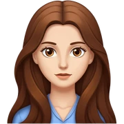 White woman with long brown hair and eyes. sticker