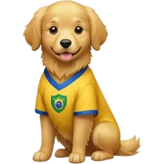 Golden retriever usando camisa do brasil full body  sticker