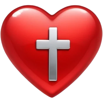 A Cross above these hearts emoji