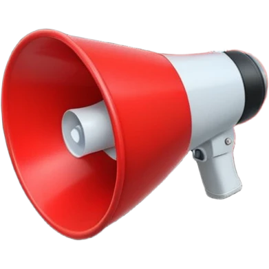 megaphone with a glowing heart coming out emoji