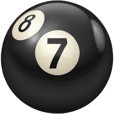 Pool table back ball with the number 7  emoji