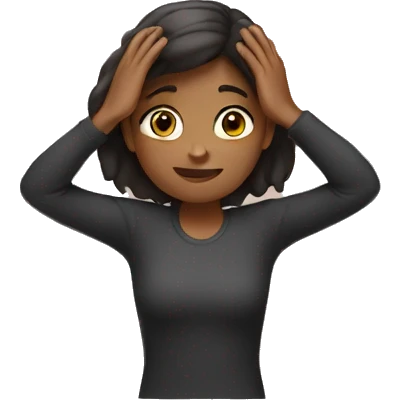 girl with hands above head emoji