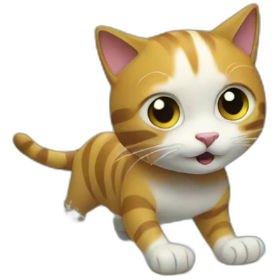 Cat surfing emoji