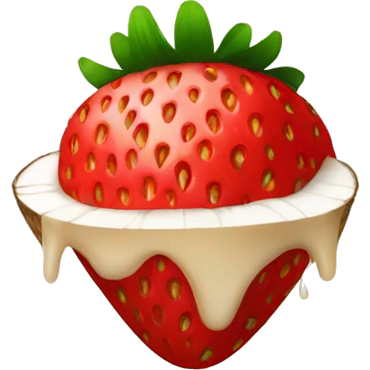 strawberry in coconut emoji emoji