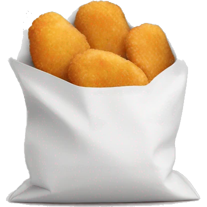 chicken nuggets in a small pouch emoji