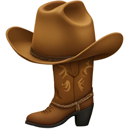 Cowboy boot with face emoji