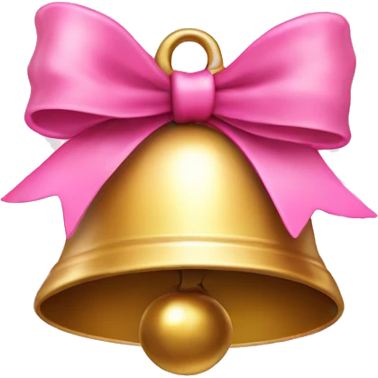 Jingle bell with pretty pink bow emoji