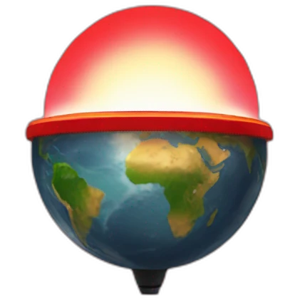 red light spreading across earth emoji