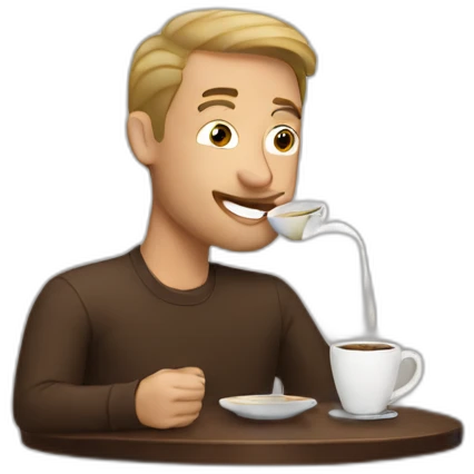 Eric drinking coffee emoji