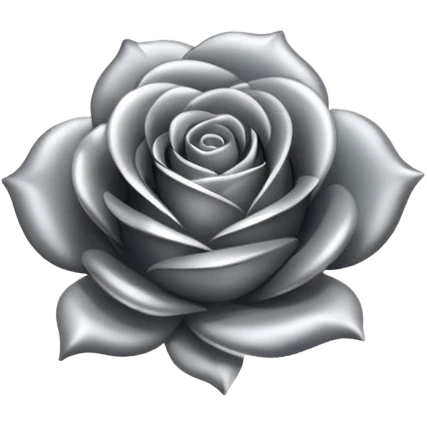 gray metal chrome rose, without green leaves, just flower emoji