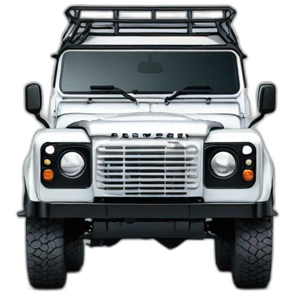 white series 1 land rover defender from front angle emoji | AI Emoji ...