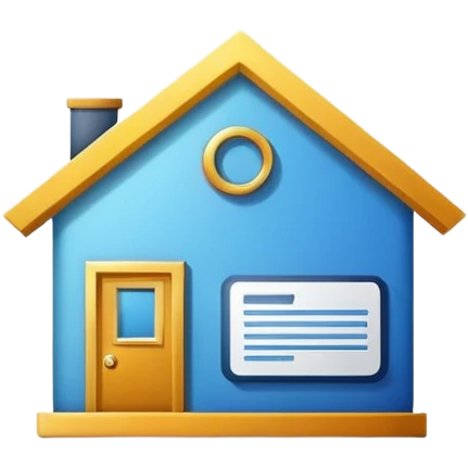 documents and personal license logo house emoji