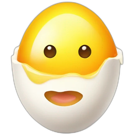 cute Sunny-side-up egg with eyes emoji