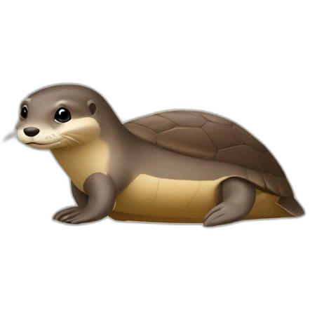 Loutre sur une tortue emoji