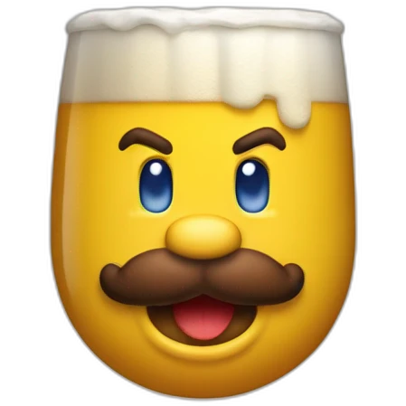 Super Mario qui boit une bière emoji | AI Emoji Generator