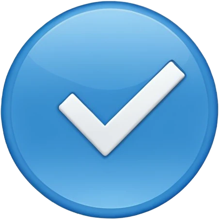 Este emoji✅en azul y que no tenga brillo emoji
