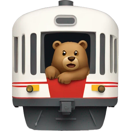 Bear riding a train emoji