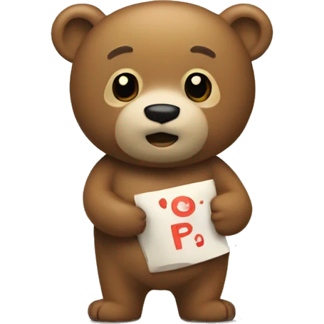 Un oso con un buzo con la letra D en el buzo  emoji