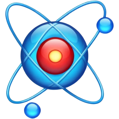 blue and red atom make it transparent emoji