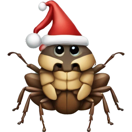 A bug wearing a Santa hat  emoji