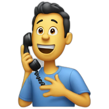 Goofy phone call emoji