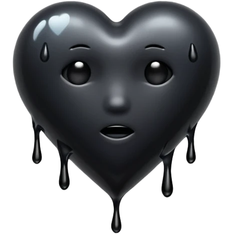 Black heart melting emoji