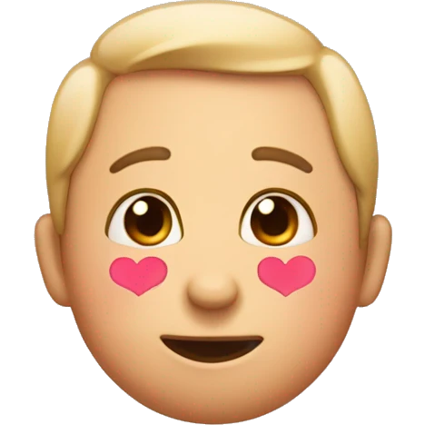 Blushing cheeks with heart eyes emoji