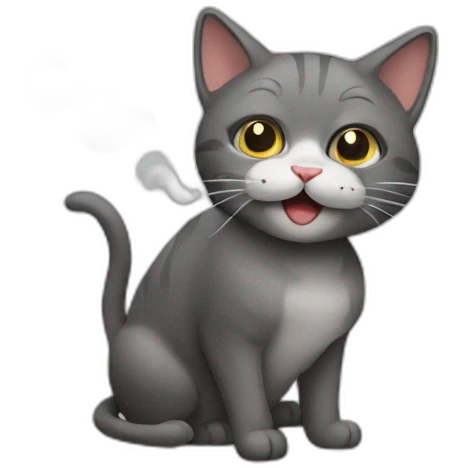 Cat smoke emoji
