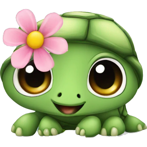 Turtle with flower emoji | AI Emoji Generator