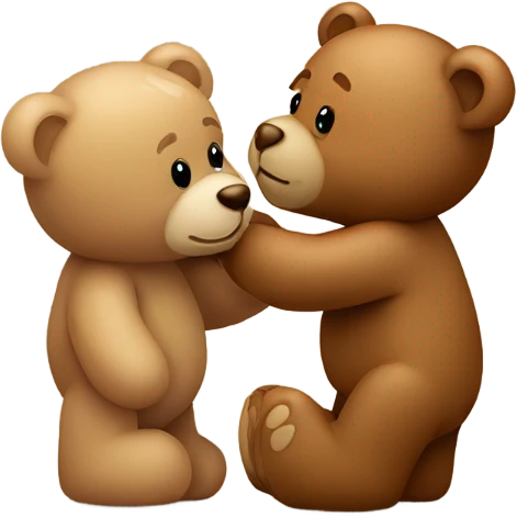teddy bear kissing another teddy bear emoji