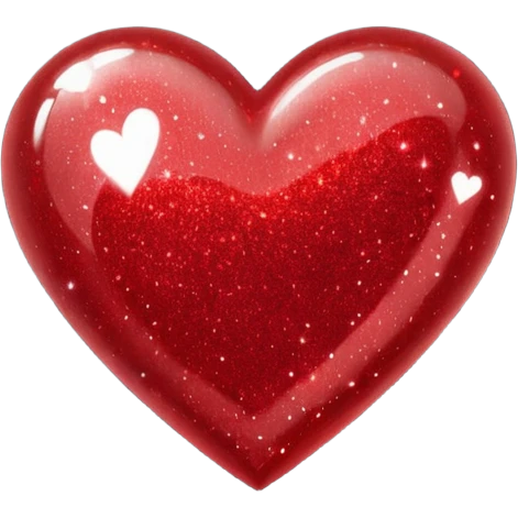 red glitter coração emoji