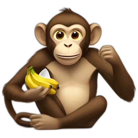 Monkey eating banana emoji