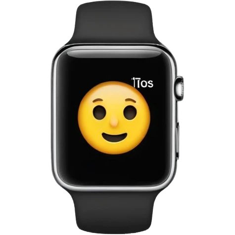 a black apple watch in the style of an ios emoji  emoji