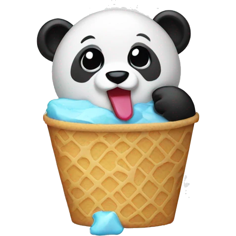 Panda eating ice cream  emoji