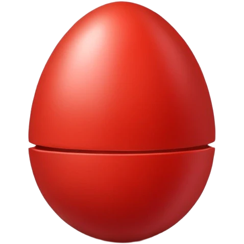 Red egg without any face emoji