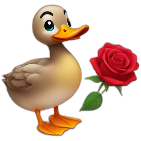 Duck with rose emoji