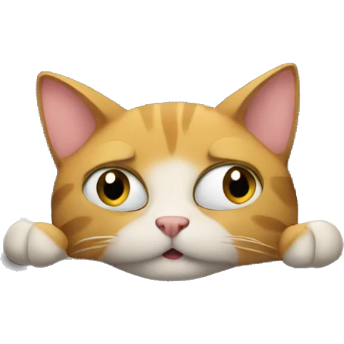 A bored cat in a car emoji