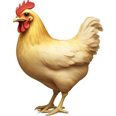 Chicken laying an egg emoji