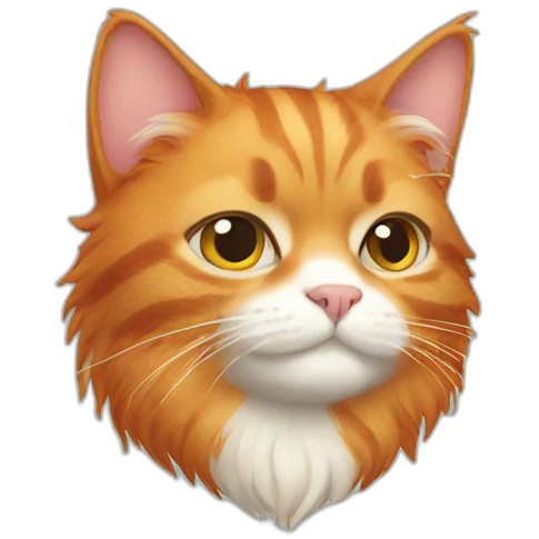 Fluffy ginger cat emoji