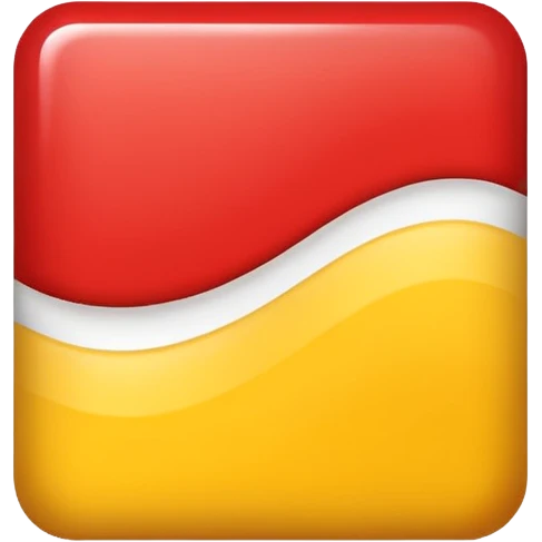 A wavy white and yellow rectangle with a big red stripe emoji