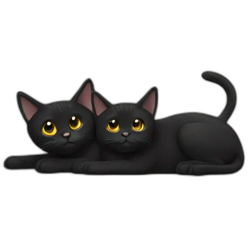 2 black cats emoji