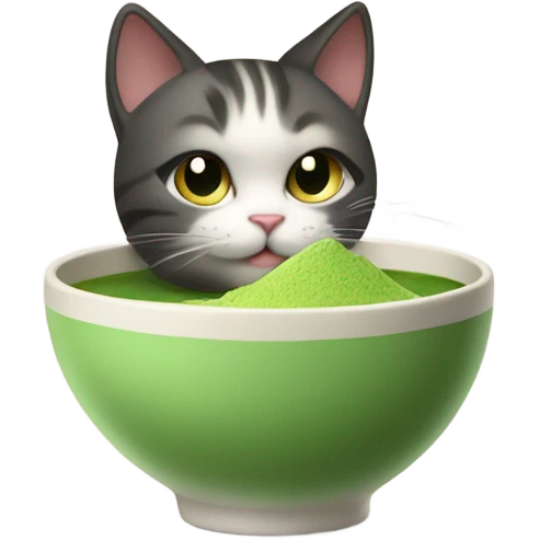 Cat drinking matcha emoji