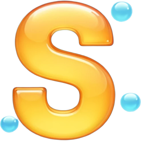 The letter S in a light emoji bubble emoji
