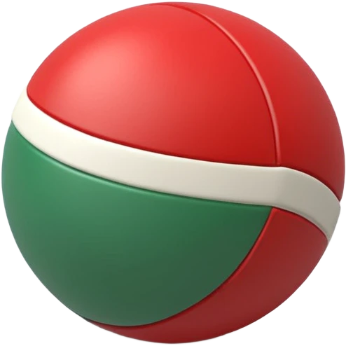 pilates ball with parallel lines red white and green emoji