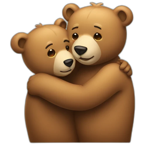 Two bears are hugging emoji
