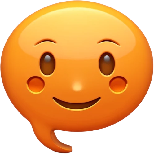 Изображение SMS письма в светло-оранжевых тонах. 3D изображение emoji