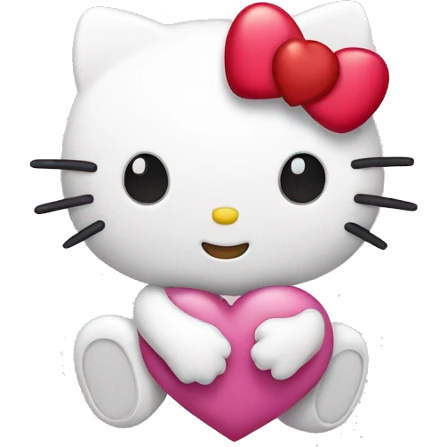 hello kitty with heart emoji