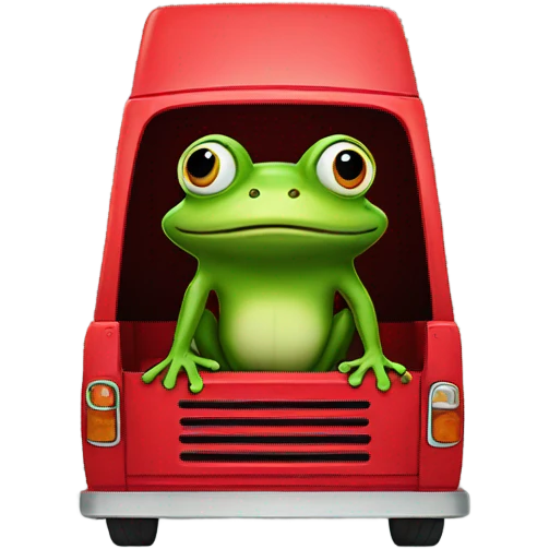 Frog in a red truck emoji