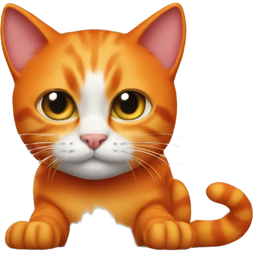 Orange cat with spider man costume on emoji