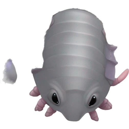Lavender gray Pig armadillo darth Vader isopod lobster tail fanned tail feathered tail pig armadillo darth Vader face emoji